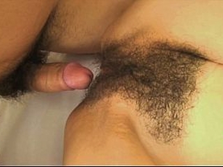 Hairy Asian Couple Fuck Raw &ndash_ Thick Cock in Bushy Pussy Close-Up